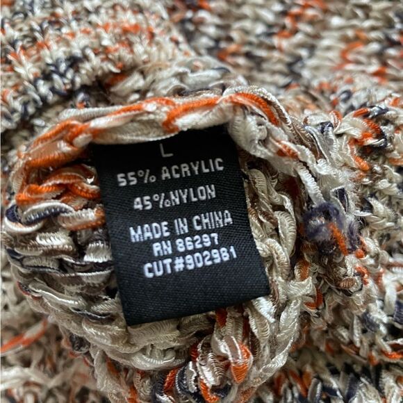 BCBGMAXAZRIA Slouchy Fringe Stretchy Sweater Knit Pullover Womens Size Large - Picture 10 of 10